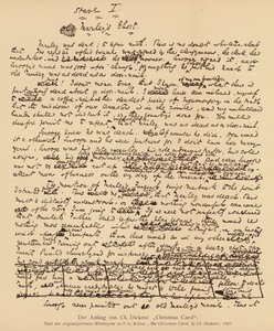 Manuscrito de Cuento de Navidad de Charles Dickens (litografía) de Charles John Huffam Dickens
