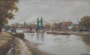 Puente de Hammersmith - el actual - después de 1887 - visto desde la orilla de Surrey