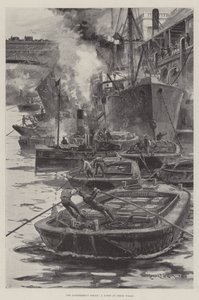 La huelga de los aligeradores, una escena en Fresh Wharf de Charles John de Lacy