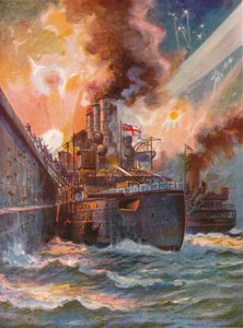 El Vindictive en Zeebrugge, 1918-1919 de Charles John de Lacy