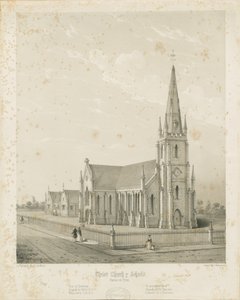 Burton-upon-Trent - Iglesia de Cristo y escuelas: grabado, nd [1789-1850]