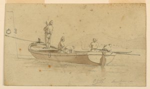 Barco de Pesca en Lago Italiano de Charles Joseph Hullmandel