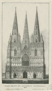 Catedral de Lichfield - Fachada Oeste de Charles Joseph Hullmandel