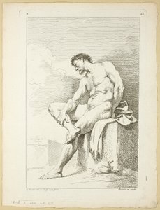Figura, del Segundo libro de figuras de Academias grabadas en parte por los Profesores de la Academia Real de Charles Joseph Natoire