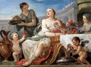 "El banquete de Psique" Pintura de Charles Joseph Natoire (Charles-Joseph Natoire de Charles Joseph Natoire