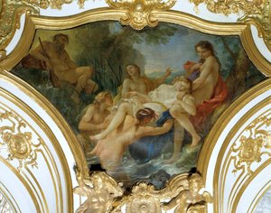 Las ninfas retirando el cuerpo de Psique de Charles Joseph Natoire