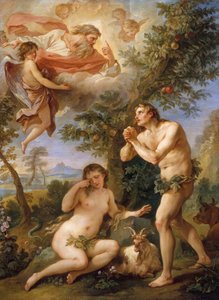 La reprensión de Adán y Eva, 1740 de Charles Joseph Natoire