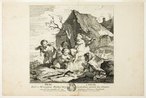 Invierno, placa cuatro de Las Cuatro Estaciones de Charles Joseph Natoire