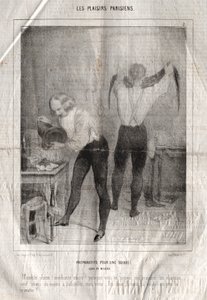 Los placeres parisinos: Preparativos para una velada. Lujo y miseria. ¡Maldita pluma! ¡Tinta mala!... de Charles Joseph Traviès de Villers