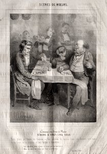 Escenas de costumbres: Cómo se cena en París. Cenas a veinticinco sous. Tres platos a elección del proveedor...