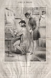Escenas de costumbres: El Derecho de Visita. ¿Espero no molestarle?... de Charles Joseph Traviès de Villers