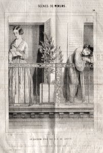 Escenas de costumbres: Un cuarto piso en la calle N. D. de Lorette. Creo que está leyendo mi carta... a menos que sea otra. Tenía nueve en el portero