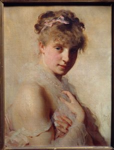 Retrato de una niña de Charles Joshua Chaplin