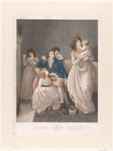 Familia británica con cuatro hijos. La familia del arrendador (título sobre el objeto) de Charles Knight