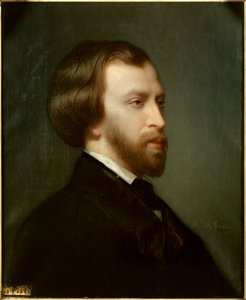Retrato de Alfred de Musset (1810-1857) poeta francés en 1854 de Charles Landelle