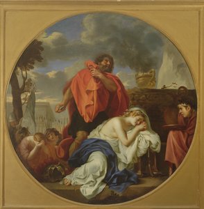 Jefté a punto de sacrificar a su hija (óleo sobre lienzo) de Charles Le Brun