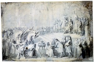 Los embajadores siameses ante el rey, 1686 de Charles Le Brun