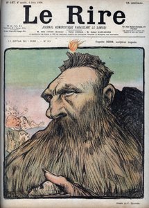 Auguste Rodin (1840-1917) escultor - Caricatura de Charles Leandre (1862-1934) en 