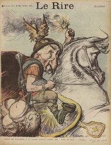 Caricatura del primer ministro francés Emile Combes como Atila el Huno. Ilustración para Le Rire