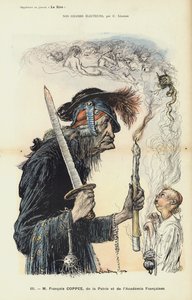Francois Coppee, escritor y nacionalista francés, ilustración para Le Rire