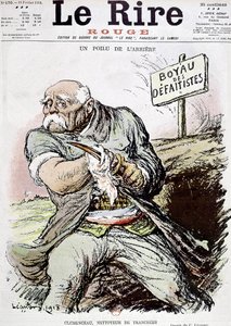 Georges Clemenceau (1841-1929) político francés, caricatura de Leandre mostrándolo como el limpiador de las trincheras, publicada en el periódico Le Rire el 16 de febrero de 1918 de Charles Leandre
