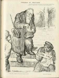 Ilustración de Charles Leandre (1862-1934) en Le Rire, 31/12/21 - Teoría y práctica - Premio Nobel - Lenin, Francia Anatole de Charles Leandre