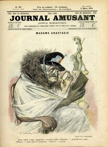 Ilustración de Charles Leandre para la portada de Le Journal Fun de Charles Leandre