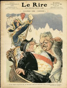 Ilustración de Charles Leandre (1862-1934) para la Portada de Le Rire, 20/08/10 - Fallieres en la Condesa - Italia, Presidente de la República, Sombrero, Identificador, Venecia - Fallieres Armand (1841-1931)