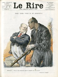 Ilustración de Charles Leandre (1862-1934) para la portada de Le Rire, 23/12/22 - Noel Noel - Presidente de la República - Poincare Raymond, Mussolini Benito, Tamer de Charles Leandre
