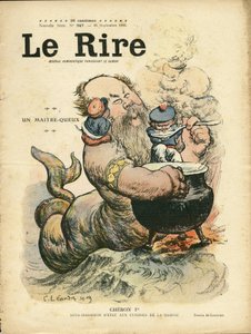 Ilustración de Charles Leandre (1862-1934) para la portada de Le Rire, 25/09/09 - Un maestro-queux - Marina Marina Marina Balnearia - Cheron Henry (1867-1936), Sirena de Charles Leandre