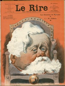 Ilustración de Charles Leandre (1862-1934) para la portada de Le Rire, No. 149, 09/12/05 - Presidente de la República, Sillón (símbolo de poder) - Fallieres Armand (1841-1931)