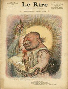 Ilustración de Charles Leandre para la portada de Le Rire, No. 312, 23/01/09 - América USA - William Howard Taft, Presidente