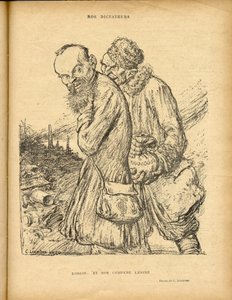 Ilustración de Charles Leandre (1862-1934) en Le Rire, 29/05/20 - Loriot y su compinche Lenin - Uss - Lenin, Loriot de Charles Leandre