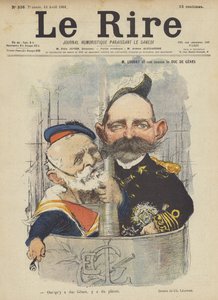 Loubet y su primo el Duque de Génova, Ilustración para Le Rire de Charles Leandre