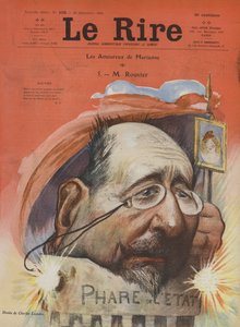 Maurice Rouvier, político francés. Ilustración para Le Rire