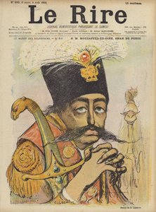 Mozaffer-ed-Din, Shah de Persia, Ilustración para Le Rire de Charles Leandre