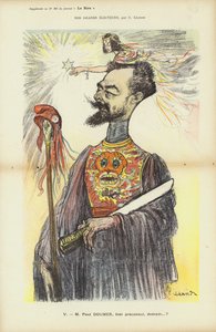 Paul Doumer, político francés, ilustración para Le Rire