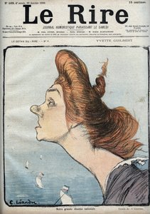 Retrato de la cantante Yvette Guilbert (1865-1944) - Caricatura de Charles Leandre (1862-1934) en 