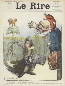 El rey de Italia y el presidente de Francia. Ilustración para Le Rire de Charles Leandre