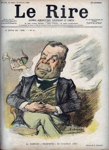 La famosa trompeta de Poppy Aine - Retrato de Constant Poppy llamado Poppy el Mayor (1841-1904) - caricatura de Charles Leandre (1862-1934) en 