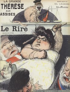 El juicio de la notoria estafadora Therese Humbert. Ilustración para Le Rire