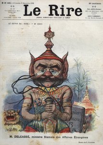 Théophile Delcassé (1852-1923), político francés - Le Gotha du “Rire”, No. XXXVI, M. Delcassé, Ministro de Asuntos Exteriores de Siam - Caricatura de Charles Léandre - (6 de diciembre de 1902) de Charles Leandre