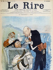 Victoria y Félix Faure en Niza - por Léandre, en "Le Rire" del 23/04/1898 de Charles Leandre