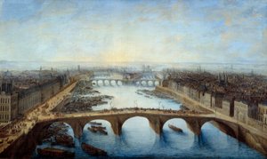 Vista de París tomada sobre el Pont Royal en 1741 (pintura de Charles Grevenbroeck) de Charles Leopold Grevenbroeck