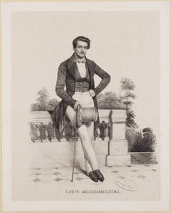 Retrato del compositor Louis Messemaeckers de Charles Louis Baugniet