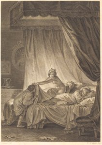 Joconde: La cama de Charles Louis Lingée after Jean Honoré Fragonard