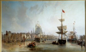 El puerto de Ruan en 1855 de Charles Louis Mozin
