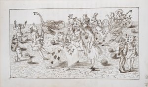 Alicia y la Reina Roja juegan al croquet, ilustración del Capítulo IV de 