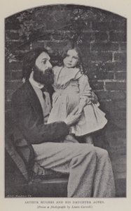 Arthur Hughes y su hija Agnes (foto en blanco y negro)