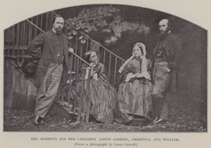 Sra. Rossetti y sus Hijos Dante Gabriel, Christina y William